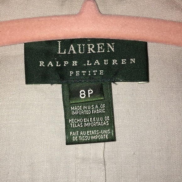 Lauren Ralph Lauren Petites natural linen blazer size 8P - Picture 2 of 7